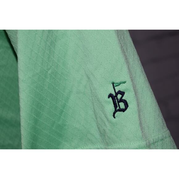 Footjoy Golf Polo Shirt Men Size Large Polyester Performance Neon Green Diamonds - Picture 5 of 8